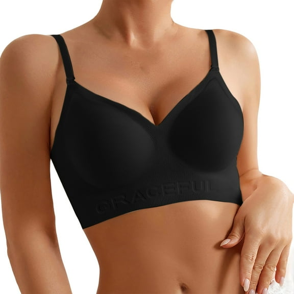 Razzly Women's Front Closure Floral Lace Bra Comfortable Support Underwire T Shirt Bralette Soft Wireless Everyday Wear Bras for Women,Bra Comfortable Bralettes for Women womens tops bras(Black,36)