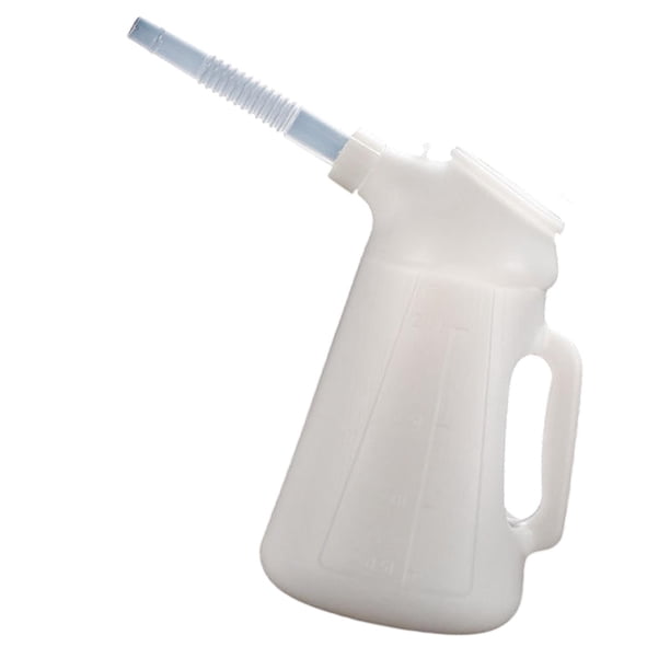 Jarra de aceite con tapa de rosca y pico expandible. Taza medidora de aceite para una dispensación precisa. 2 L
