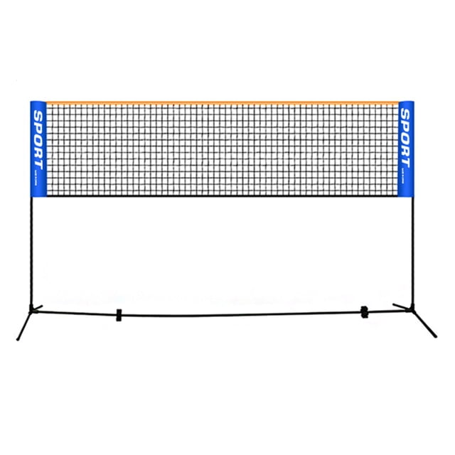 Yeacher Portable Adjustable Badminton Net Rack Set Multi-function Volleyball Net Bracket Extending Net Rack with Folding -rust Steel Badminton Training