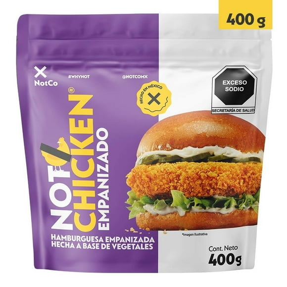 Hamburguesa empanizada a base de vegetales NotCo Not Chicken burger crispy sabor pollo 400 g