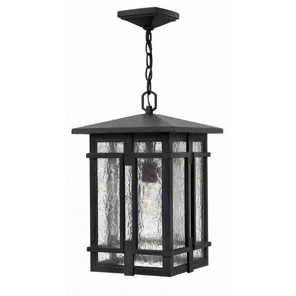 1 Light Outdoor Hanging Lantern in Craftsman Style 11 inches Wide By 17.5 inches High-Museum Black Finish Bailey Street Home 81-Bel-2999187