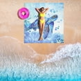thumbnail image 3 of 71x87in Blue Sea Turtle Sandproof Beach Blanket for Family Picnic, 3 of 6