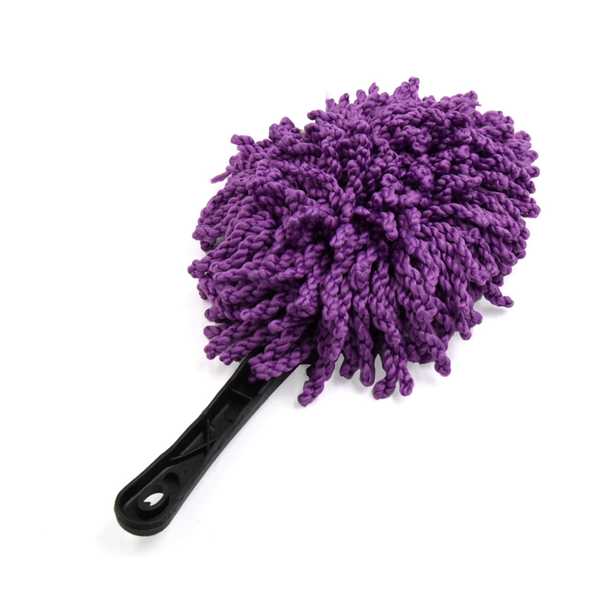 Unique Bargains Purple Car Vehicle Fuzzy Dust Brush Wax Duster Handle Cleaner for Car