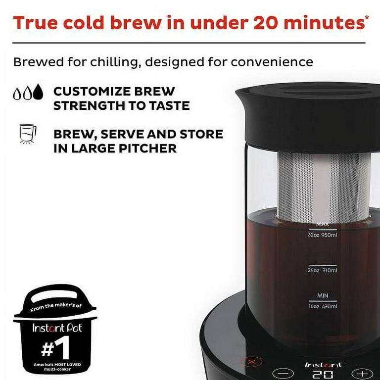  Bean Envy Cold Brew Coffee Maker - 32 oz Glass Iced Tea &  Coffee Cold Brew Maker and Pitcher w/Silicone Cap & Base: Home & Kitchen