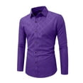 thumbnail image 6 of YLSDY Men's Dress Shirts Long Sleeve Collared Slim Fit Business Casual Outfits Wrinkle-Free Button Down Shirts Casual Suit Purple M, 6 of 7
