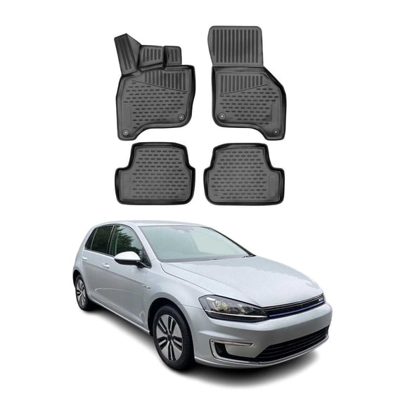 OMAC Floor Mats Liner for VW e-Golf 2015-2019 Black TPE All-Weather 4 Pcs