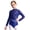 Navy Blue, variant on iiniim Kids Girls Gymnastics Leotard Long Sleeve Rhinestones Splice Mesh Dance Figure Skating Bodysuit Blue 8