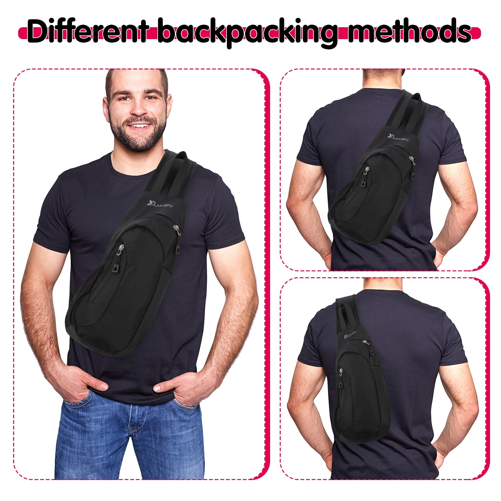 Taihexin Waterproof Sling Bag, Lightweight Chest Backpack Taihexin Waterproof Sling Bag, Lightweight Chest Backpack