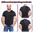 thumbnail image 5 of AOWOO Black Sling Bag, Lightweight One Strap Shoulder Chest Bag for Men Women, Small Waterproof Sling Backpack Fishing Bag for Hiking Walking Biking Travel Cycling, Nylon, 5 of 7
