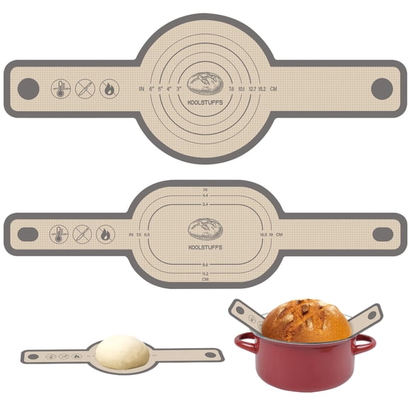 Tapete para hornear Koolstuffs de silicona, tipo sling ovalado y redondo para pan