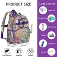 thumbnail image 6 of Boho Bohemia Flower Backpack for School,Cute School Bag,Schoolbag with Adjustable Shoulder Straps & Padded Back,15.25"x11.5"x5.25", 6 of 6