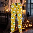thumbnail image 6 of SJLDQY Mens Halloween Pajamas Pants Wide Leg Pjs Trousers for Men Hallowmas Pumpkin Ghost Elastic Waist Homewear Loungewear With Pocket, 6 of 6