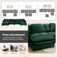 thumbnail image 5 of SZLIZCCC Modular Sectional Sofa with Movable Ottoman, L/U Shaped Chenille Fabric Couch with High - End Material,Flexible Combination for Living Room, Office, Apartment Green4+2, 5 of 7
