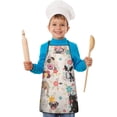 thumbnail image 2 of Dogs with Party Hats and Flowers Kids Aprons for Girls and Boys,Adjustable Neck Strap Toddler Aprons for Kids Cooking Baking, 2 of 7