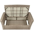 thumbnail image 7 of 4-Piece Outdoor Patio Furniture Set, All-Weather PE Rattan Sectional Sofa with Ottoman and Cushions, Gray Conversation Set for Garden, Porch, Poolside, 7 of 7