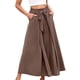 thumbnail image 1 of Pantalones de Playa Casuales, Holgados, Estilo Palazzo, de Cintura Alta y Abertura para Mujer, Estilo Bohemio, con Bolsillos para Verano. Marrón S, 1 of 9