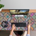 thumbnail image 4 of Long Mouse Pads for Desk,Yellow Floral Oval Pattern Desk Mats on Top Of Desks, Desk Mouse Pad Extra Large with 3mm Non-Slip Base and Stitched Edge for Gaming,Office,Work,Home 47.3"x23.6", 4 of 6