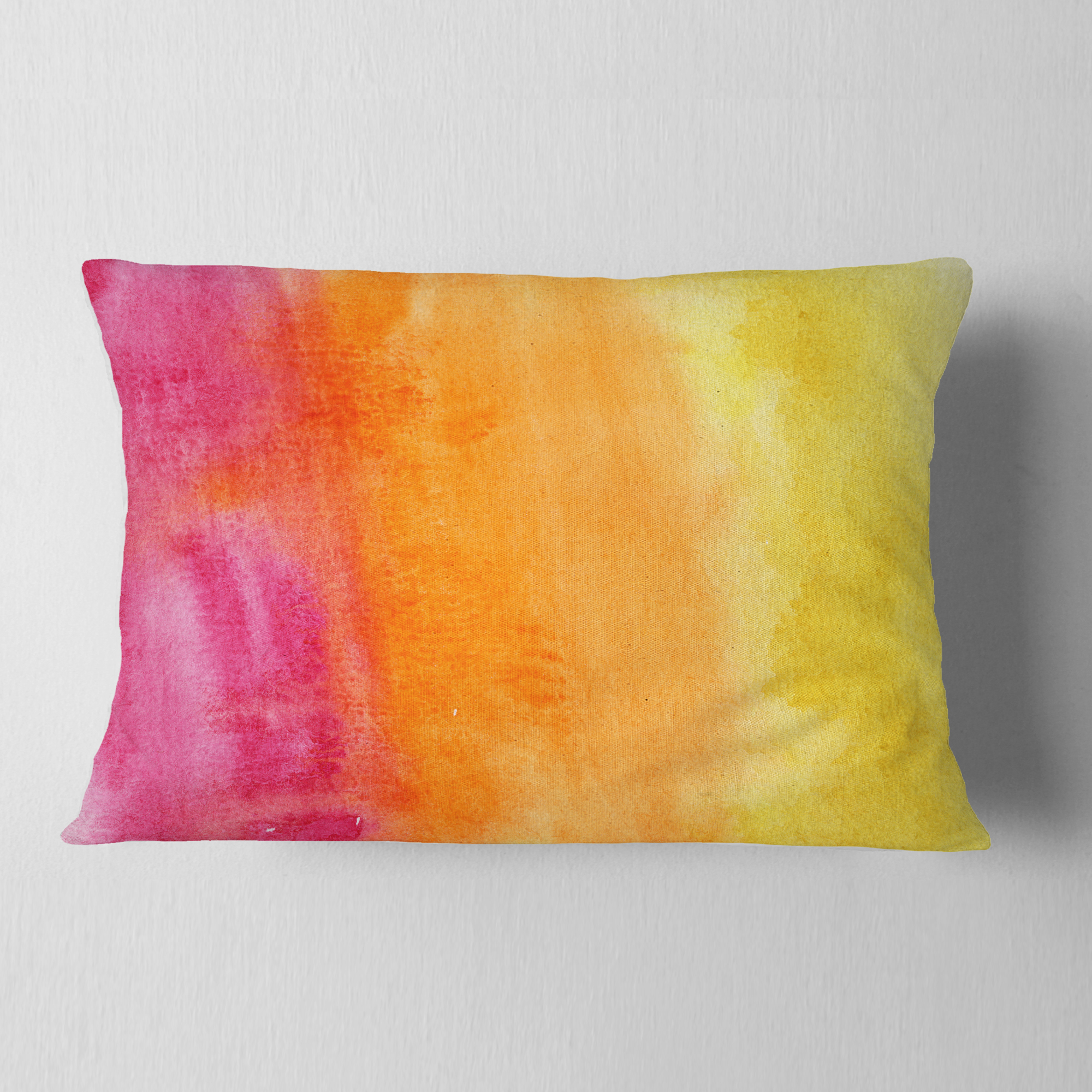 Designart Yellow Purple Meet Orange - Abstract Throw Pillow - 12x20