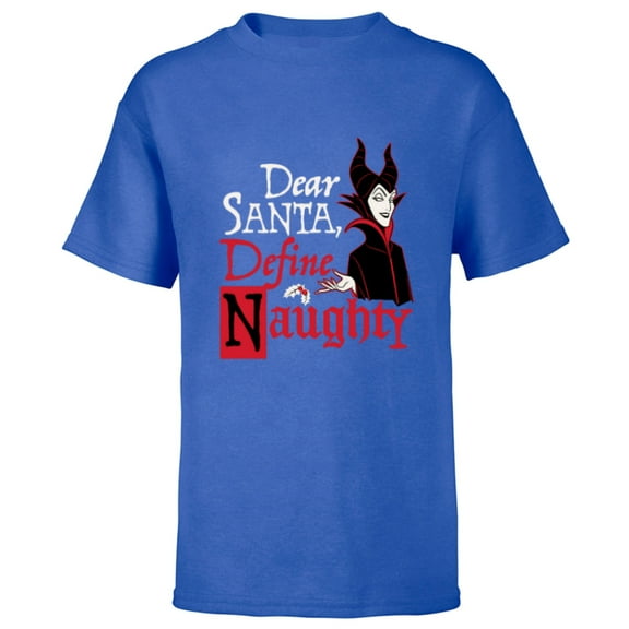 Disney Villains Holiday Maleficent Dear Santa Define Naughty - Short Sleeve T-Shirt for Kids - Customized-Royal