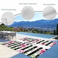 thumbnail image 3 of Pink Red Flower Outdoor Rug for Patio/Deck/Porch, Non-Slip Large Area Rug 3 x 5 Ft, Watercolor Floral Leaf Black White Stripe Indoor Outdoor Rugs Washable Area Rugs, Camping Rug Carpet Runner, 3 of 8