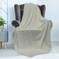 thumbnail image 4 of Geometric Soft Flannel Fleece Blanket, Rhombuses with Star Pattern Contemporary Style Shapes and Greyscale Backdrop, Cozy Plush for Indoor and Outdoor Use, 50" x 70", Ivory and Grey, by Ambesonne, 4 of 5