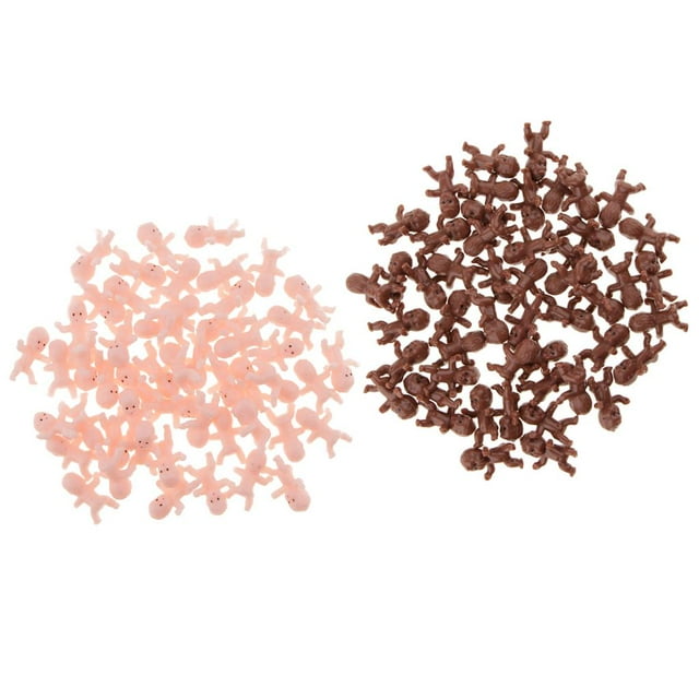 100 piezas bebés de plástico para Baby Showers Colco mini muñecas recién nacidas
