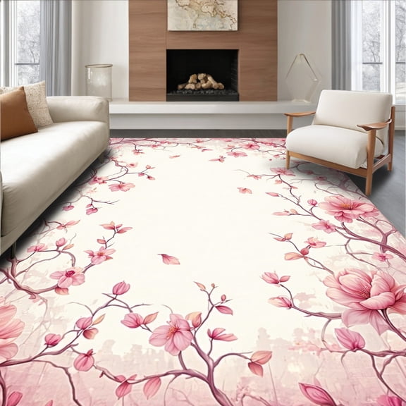 ODIKA 4'x6' Machine Washable Non-Slip Area Rug, Chantille ACN Mauve Machine High Traffic Rug, Pink, 69358