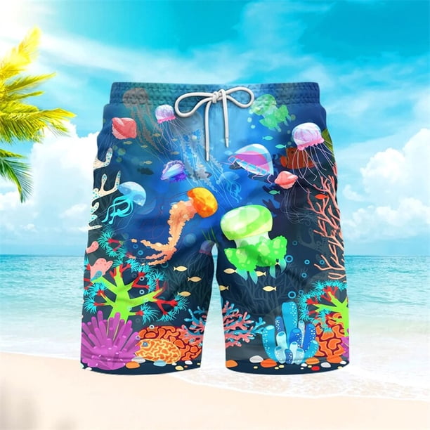 Pantalones cortos de playa con estampado 3D para hombre, ropa informal de animales, tiburón, ballena, Mar submarino, Harajuku, para correr Fivean unisex
