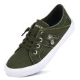 thumbnail image 6 of JENN ARDOR Women Canvas Sneakers Low Top Canvas Flats Slip On Lace up Shoes Fashion Zipper Decor Running Shoes, 6 of 9
