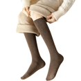 thumbnail image 1 of Calcetines de pantorrilla tejidos informales a la moda para mujer, medias largas cálidas hasta la rodilla para invierno, 1 of 4