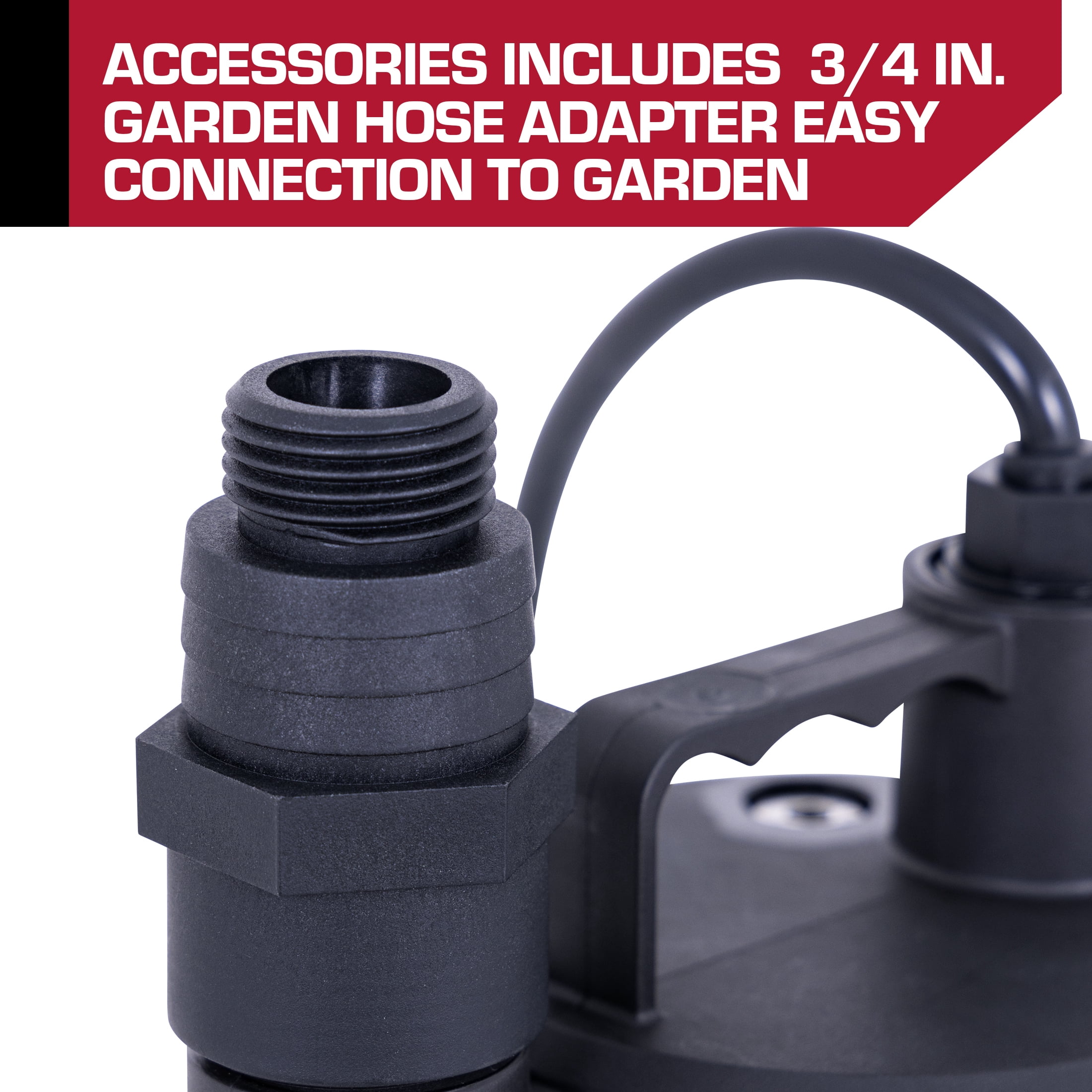 Hyper Tough 1/6 HP Plastic Submersible Utility Pump