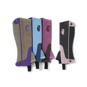 Tough-1 Childs Half Chaps 12-14 Sky Blue/Navy