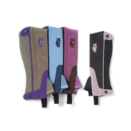 Tough-1 Childs Half Chaps 12-14 Sky Blue/Navy