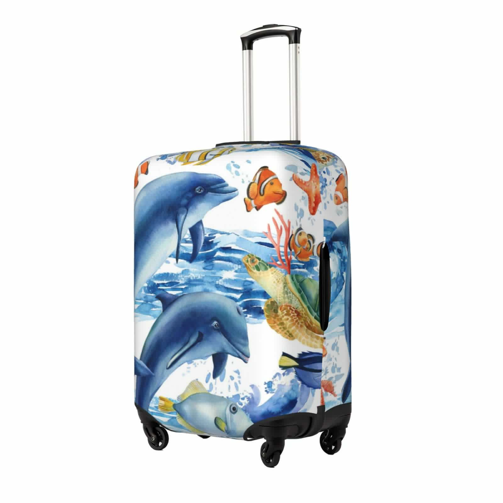 thumbnail image 2 of Balery Luggage Cover Marine Animals Print Suitcase Covers for Luggage Elastic Washable Suitcase Protector Fits 18-32 Inch Luggage-Medium, 2 of 9