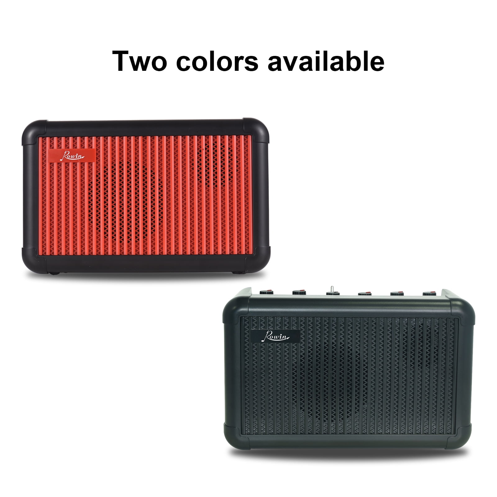 Rowin Electric Guitar Amp 15W Wireless BT Speaker Acoustic Guitar Amp with Tuning Function 8 Sound Effects 2200mAh Rechargeable Battery for Daily Practice Recording Portable Guitar Speaker