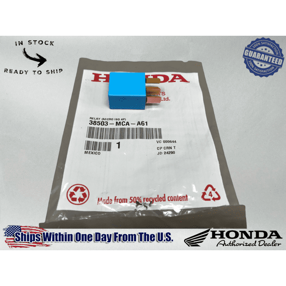 Honda OEM Relay Micro ISO 4p GL1800 TRX420 TALON TRX520 PIONEER 38503-MCA-A61