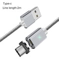thumbnail image 1 of Essager Phone Cable de carga rápida Sincronización de datos de teléfono móvil Cable de diseño trenzado, Plateado, Tipo-c, 2m Sweethay EL5296-06, 1 of 2