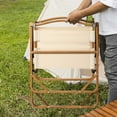 thumbnail image 6 of Camping Chair, Aluminum Frame, Folding Chair with Hard Arms Shoulder for Adults Camping Festival Sand,  Wood Grain Supports 220lbs (Khaki), 6 of 9