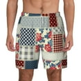 thumbnail image 3 of Uemuo Patchwork In Country Style Pattern Mens Swim Trunks Quick Dry Board Shorts with Mesh Lining, Stretch Beach Shorts Quick Dry No-Chafing Board Shorts-3X-Large, 3 of 9