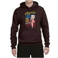 thumbnail image 2 of Wild Bobby, Betty Boop America Land of the Free Home of the Brave Betty Boop Unisex Hoodie Sweatshirt, Brown, Medium, 2 of 5