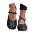 thumbnail image 3 of HXWCHs Women's Split toe Ballet Soft Sole On Walking Shoes for Daily Casual Wear Comfortable Round toe Design 8.5 Black, 3 of 8