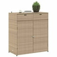 thumbnail image 3 of vidaXL Garden Storage Cabinet Beige 105x55x113 cm Poly Rattan, 3 of 5