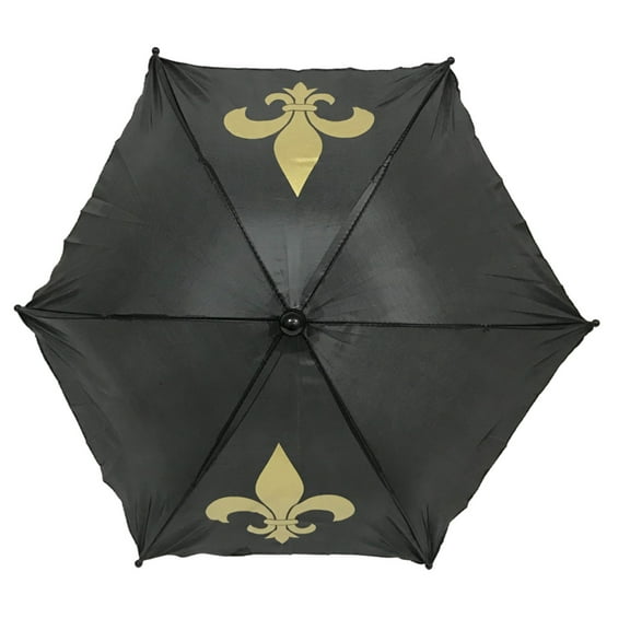 Black Umbrella with Metallic Gold Fleur De Lis 14.5" (Each)