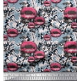 thumbnail image 1 of Soimoi Rayon Fabric Texture & Women Lips Fashion Decor Fabric Printed Yard 42 Inch Wide, 1 of 1