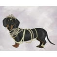 thumbnail image 3 of Fab Funky 24x20 Black Modern Framed Museum Art Print Titled - Dachshund and Pearls, 3 of 5