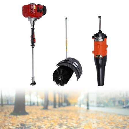 1.7kw 52cc 2.3HP Gas Power Handheld Sweeper Broom W/ Blower Driveway Turf Grass Snow Clean