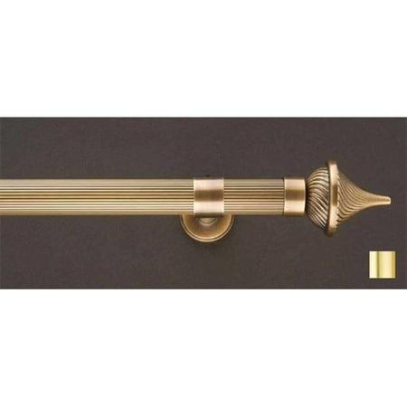 Brass Rod Set - Liber 1153 Curtain Rod Set -.75 in. - Matte Brass - 63 in.