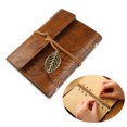 thumbnail image 1 of TINKSKY Vintage Style Leaf Leaves Pattern PU Cover Loose-leaf String Bound Blank Notebook Notepad Travel Journal Diary Jotter - Size S (Brown), 1 of 9