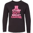 thumbnail image 3 of Inktastic Stomp out Breast Cancer with Pink Cowgirl Boots Long Sleeve Youth T-Shirt, 3 of 5