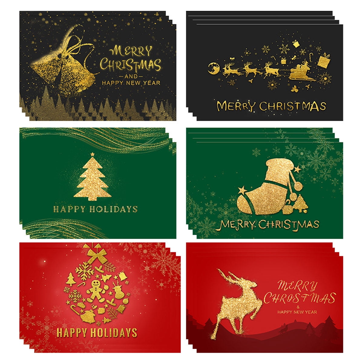 Juego De Tarjetas Navideñas. Vector | Vector Premium